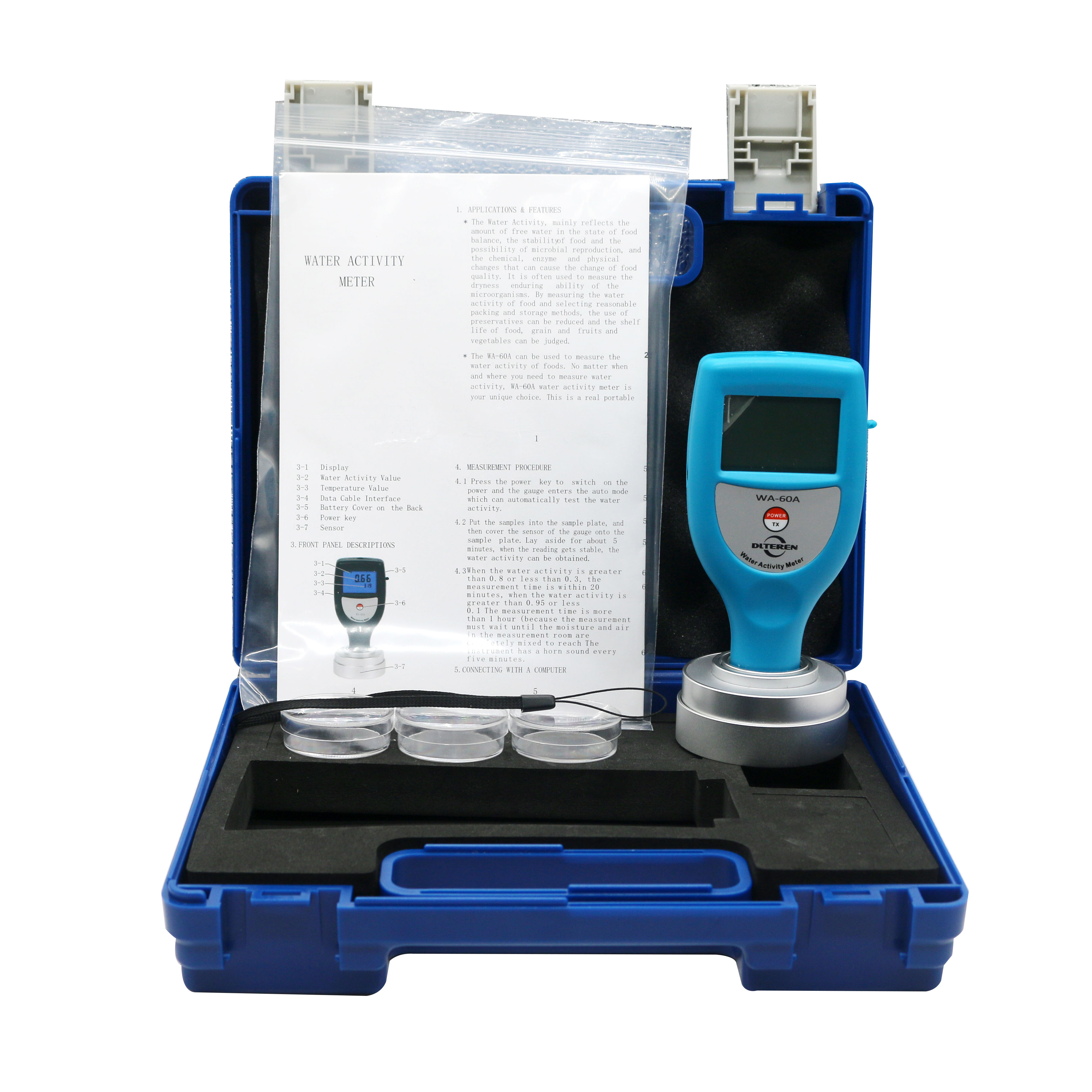 Portable Digital Water Activity Meter WA-60A for Food Medicine Customization Available