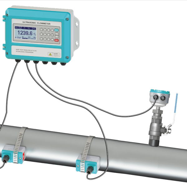 Smart Ultrasonic Flow Meter Clamp on Pipe Ultrasonic Flowmeter Liquid Flow Meter with 4-20mA